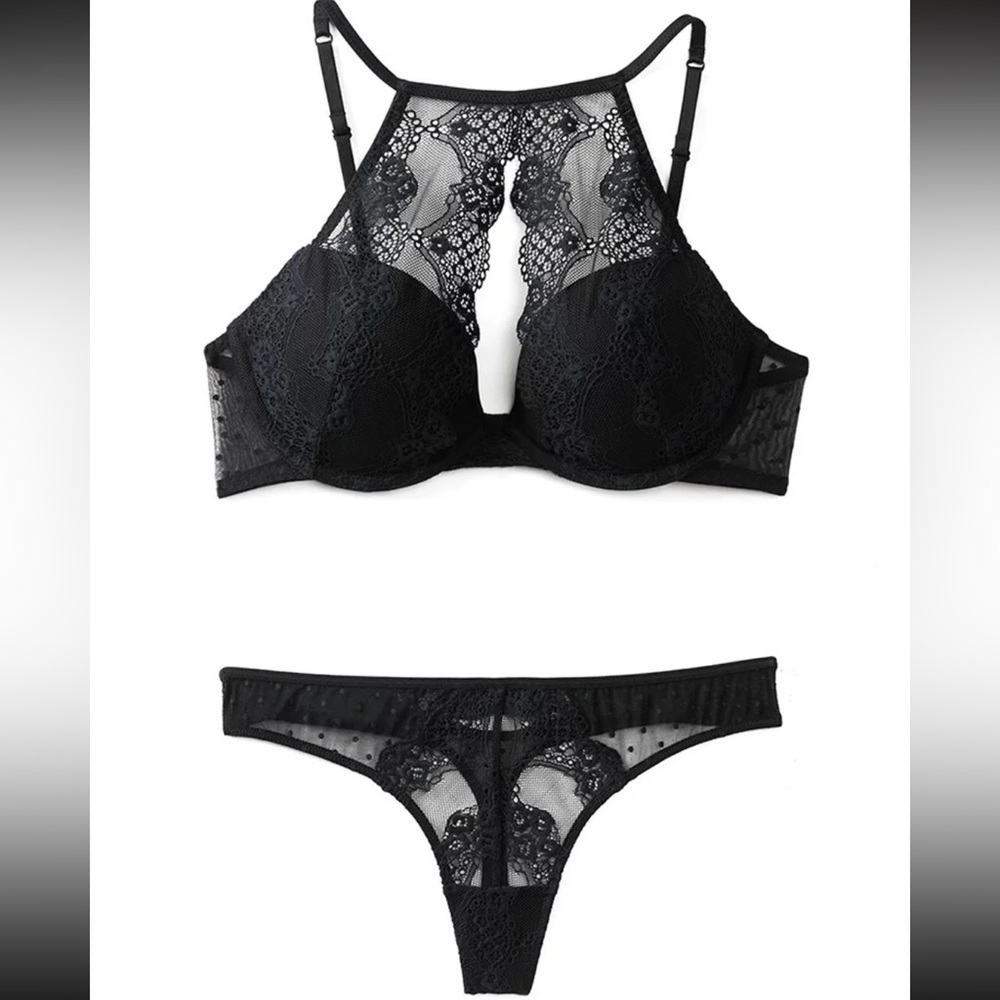 NEW Adore Me Black Bra & Panty set